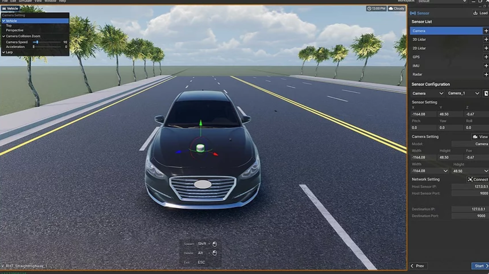 자율주행차 인지·제어·판단 전 과정에 대한 테스트를 할 수 있다. (사진=모라이)