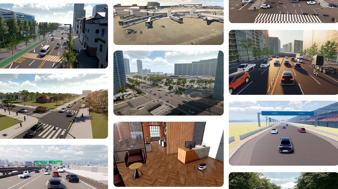 정밀지도(HD map) 데이터 분석으로 도로와 차선 경계선 등을 포함하는 디지털트윈(Digital twin)을 빠르게 자동으로 구축하는 기술이다. (사진=모라이/편집=김미정 기자)