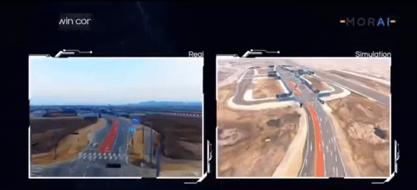 디지털 트윈 시뮬레이션 환경은 10cm 수준의 정밀도를 갖는다. (영상=모라이/편집=김미정 기자)