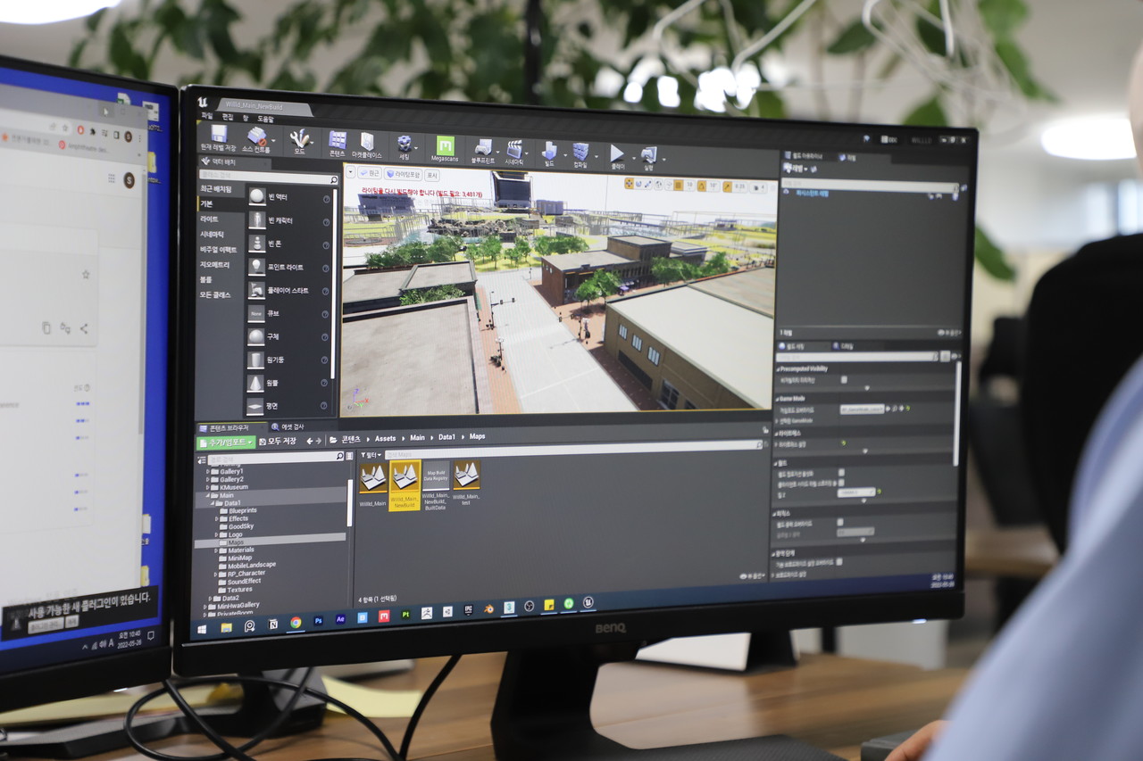 메타버스 윌드 개발 화면.