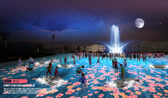 '5.18 민주화운동의 상징인 옛 전남도청 앞 분수대가 '빛의 분수대'로 다시 태어난다. 빛의 분수대는 1980년 5월 민주화대성회 당시 군중이 손에 들었던 횃불을 미디어아트로 형상화한 작품이다. (사진=광주 동구청 제공).