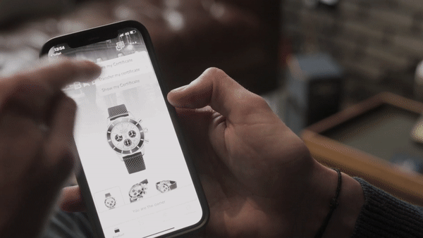 브라이틀링의 NFT 보증서 발급 진행 모습. (사진=브라이틀링 홈페이지 캡쳐).