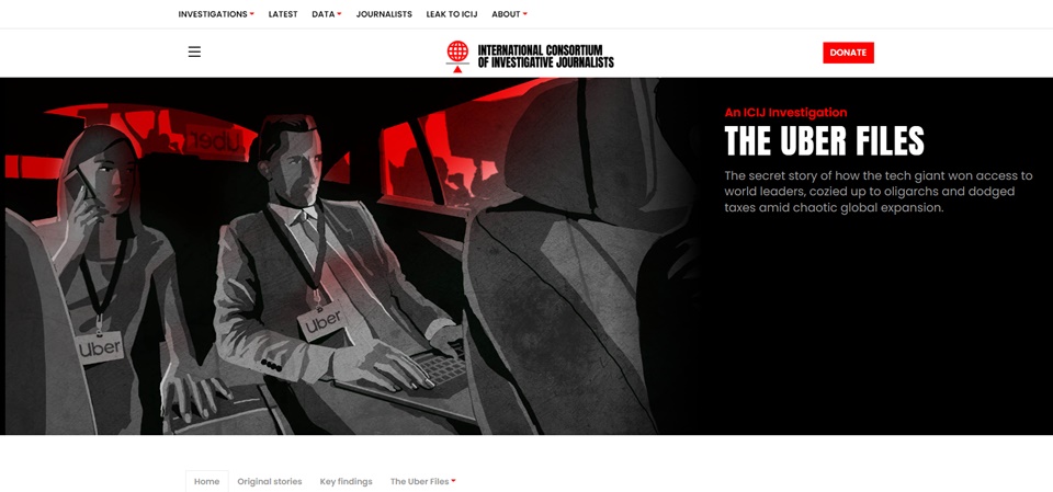국제탐사보도언론인협회(International Consortium of Investigative Journalists, ICIJ) 홈페이지에 보도된 관련 기사 모습(사진=ICIJ 홈페이지 캡쳐)