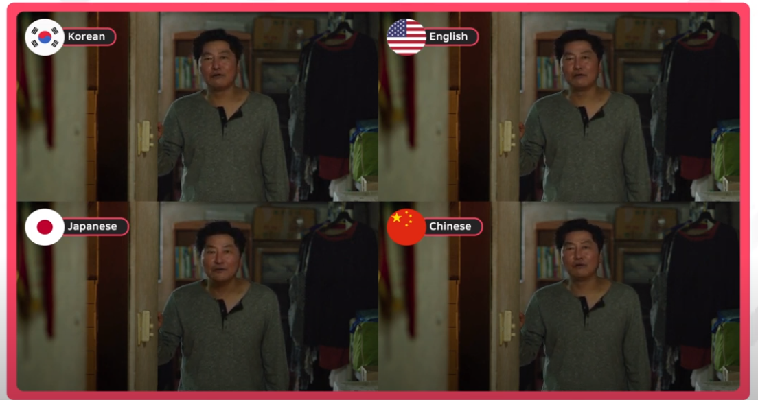 '클링'은 영상의 원어를 한국어, 일본어, 중국어, 영어로 더빙해주는 자동 더빙 솔루션이다. 기존 더빙 과정을 간소화시켜 사용자가 원하는 언어로 된 음성을 캐릭터의 입술 모양과 동기화하여 더빙의 어색함을 없앴다. (사진=클레온 제공).