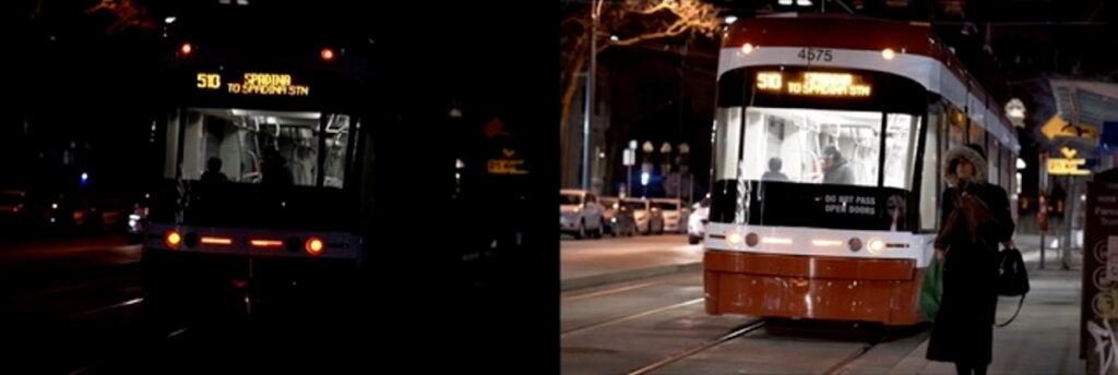 비전어리 소프트웨어가 있는 경우(오른쪽)와 없는 경우(왼쪽)의 야경.(사진=Visionary.ai)