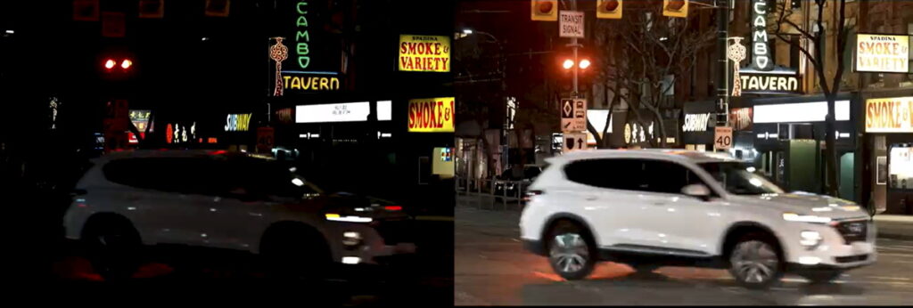 흰색 자동차는 소프트웨어 개선 없이는 거의 보이지 않는다.(사진=Visionary.ai)