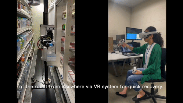 필요한 경우 관리자가 가상현실(VR) 시스템을 통해 원격으로 로봇을 조종·제어할 수 있다. (영상=Telexistence Inc. 유튜브).