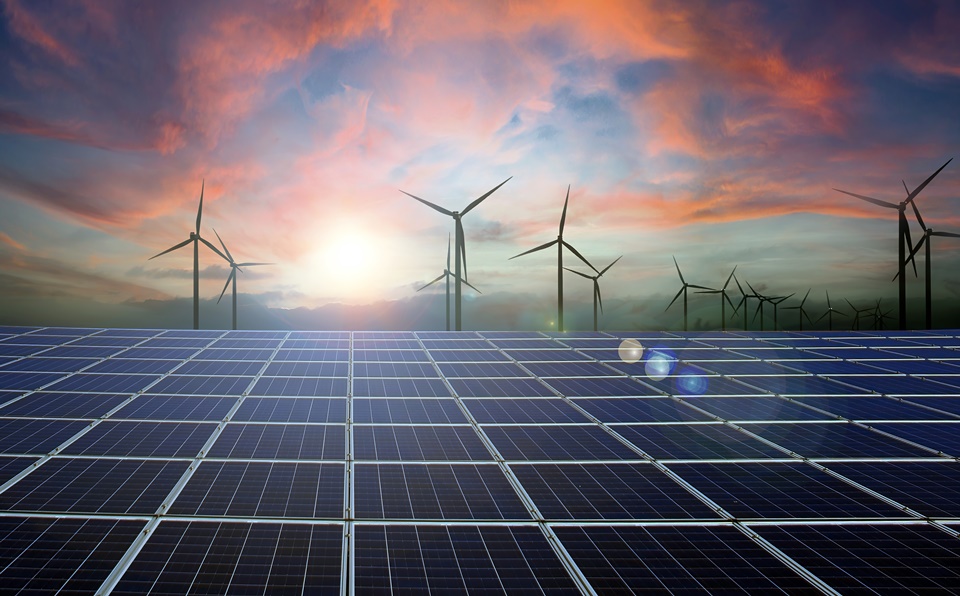 친환경에너지 발전소 중 풍력, 태양열 발전소(사진=셔터스톡)