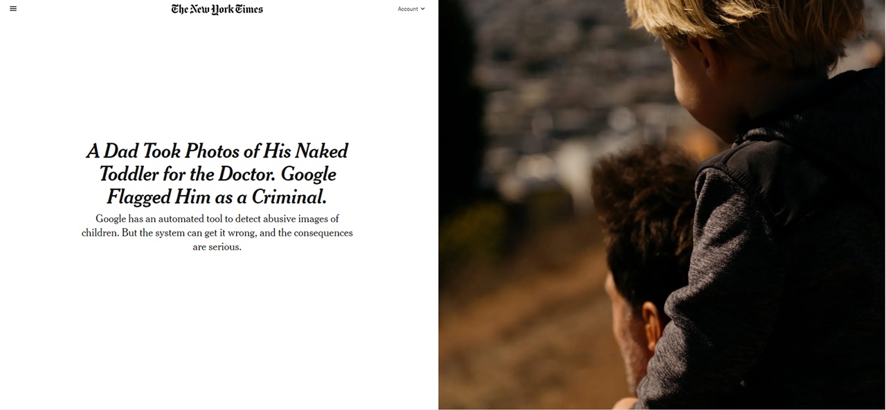 뉴욕타임즈 홈페이지에 게재된 마크(Mark) 관련 기사(사진=뉴욕타임즈 홈페이지)