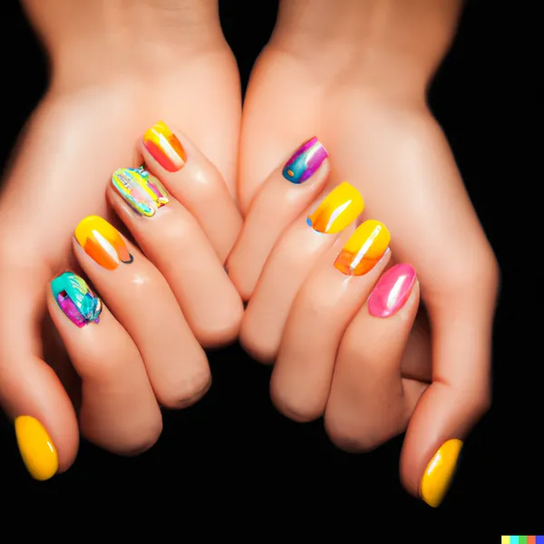 달리2 네일 아트 프롬프트의 결과 이미지.(사진=프롬프트베이스)