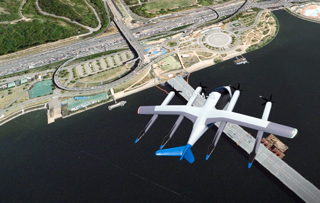 모라이 심 에어(MORAI SIM Air) 시뮬레이션 화면 모습. (사진=모라이)