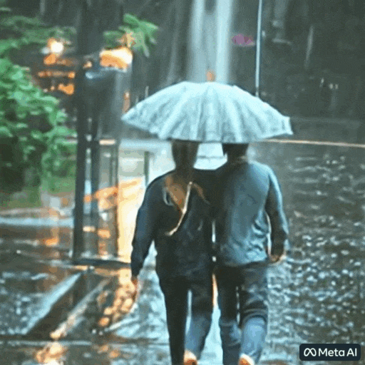 텍스트 프롬프트 "폭우 속을 걷는 젊은 부부"에서 생성한 비디오(사진=메타)