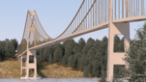 붕괴 전 타코마 다리를 CG로 구현한 이미지 (사진=KISTI)