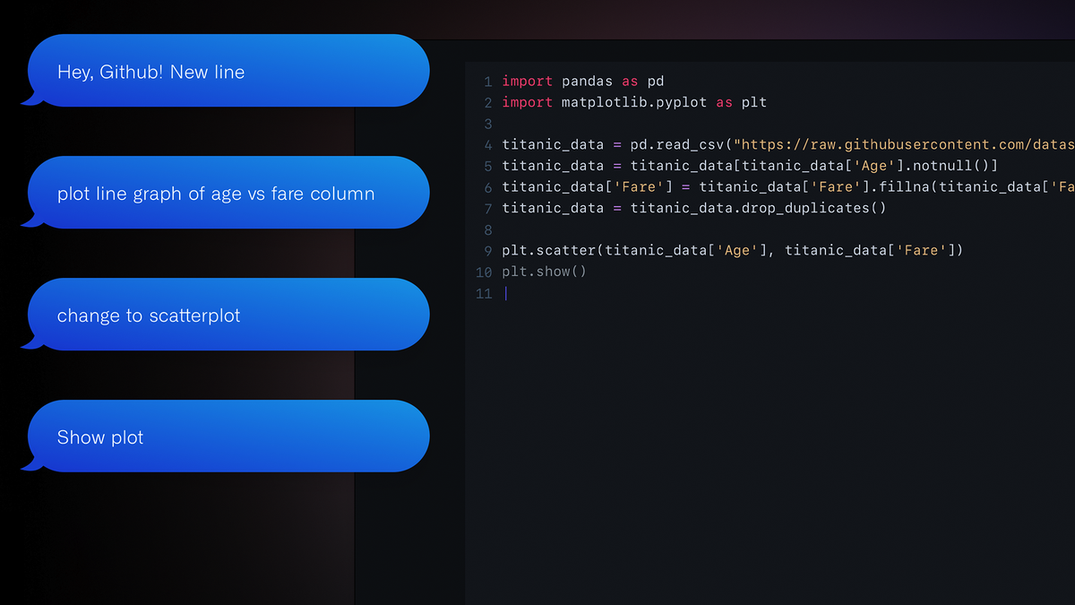 깃허브 코파일럿은 개발자가 음성을 통해 코드 세그먼트를 작성, 검색 및 요약할 수 있도록 한다.(사진=깃허브)