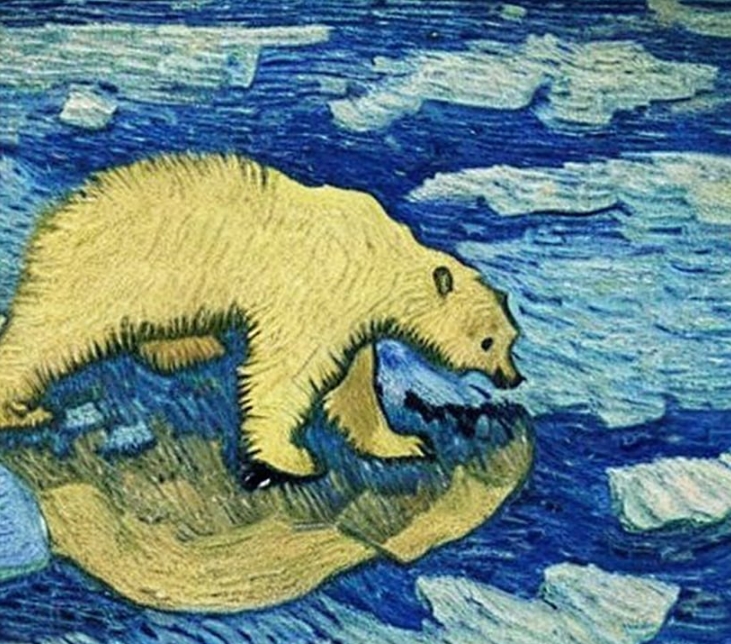 AI가 그려낸 반 고흐의 '녹는 만년설' (사진=켐 브롬리 아트 서플라이, 라쿠나 5)