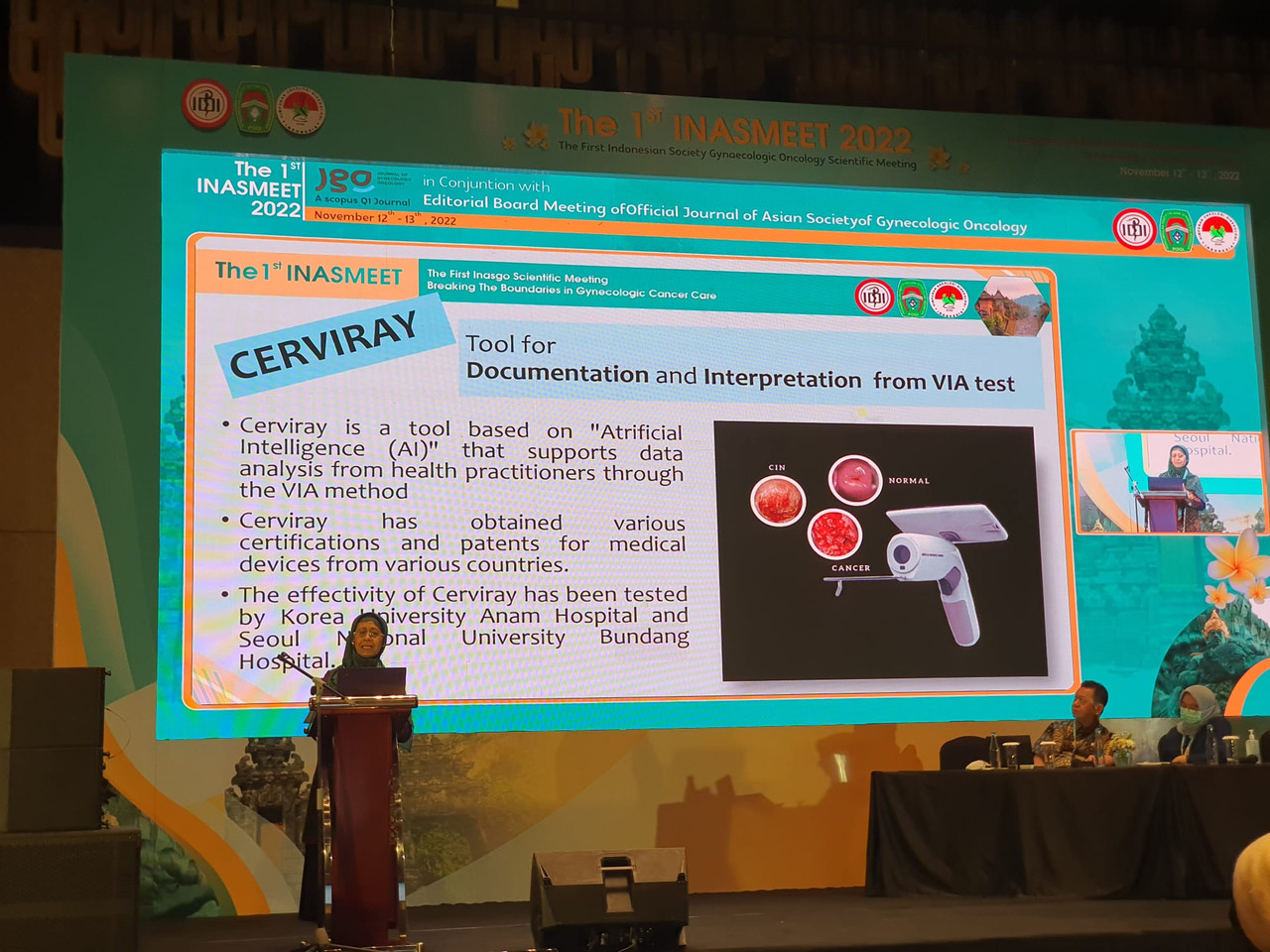 토판 우타미 RSCM 교수가 INASMEET 세션에서 써비레이에 대해 설명하고 있다. (사진=아이도트)