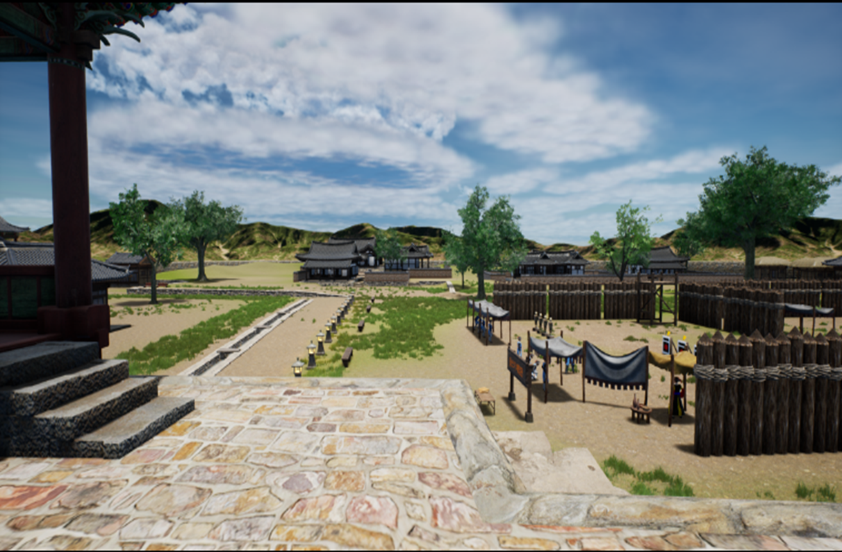 메타버스 플랫폼 '윌드'에 조성된 남도진성 전경 (사진=스마트큐브 제공)