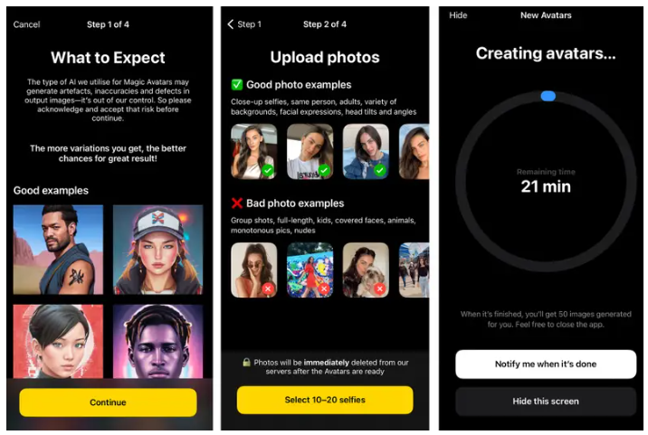 렌사 앱의 매직 아바타 프로세스(사진=렌사)