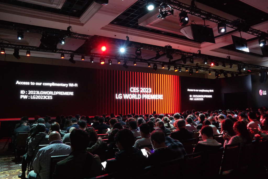 LG전자의 CES 기자간담회장 전경