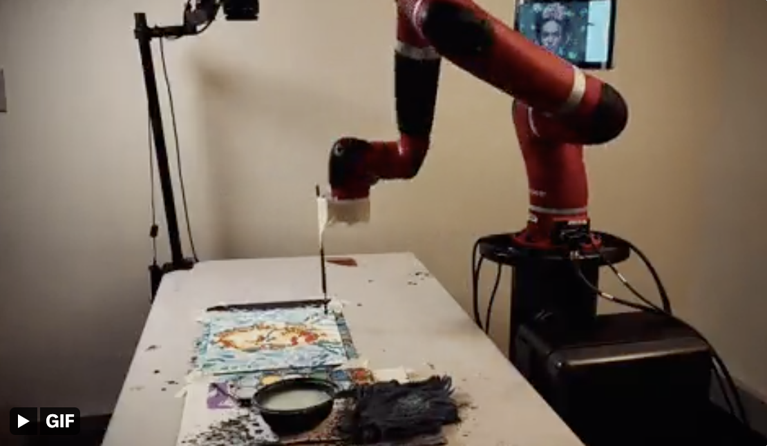 프리다의 작업 모습 (사진=트위터 @FridaRobot)