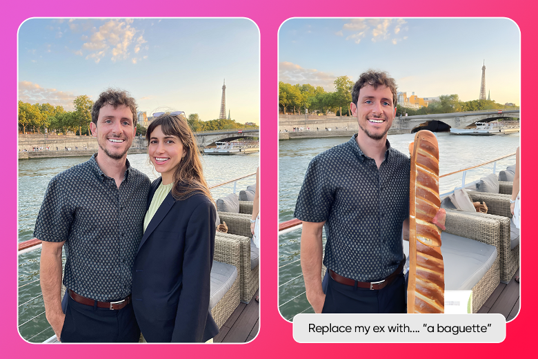 전 여친을 바게트로 '자연스럽게' 교체한 이미지. (사진=픽스아트)