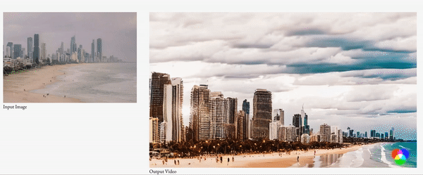 이미지(왼쪽)을 입력한 결과 '젠-2'가 생성한 동영상 (사진=런웨이)