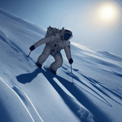깃허브에 공개된 생성 동영상 '스키를 타고 활강하는 우주비행사' (사진=픽스아트) 