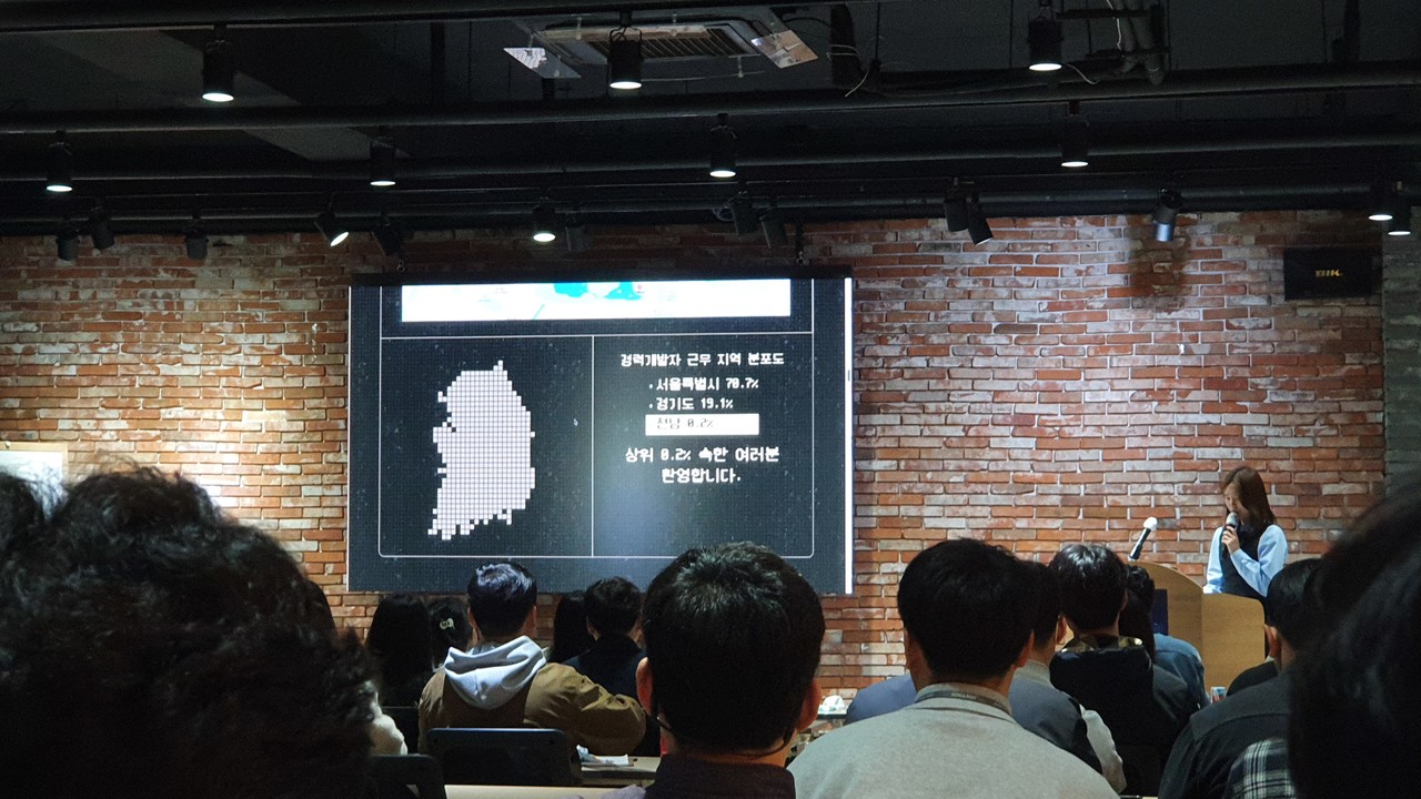 '제1회 빛가람 개발자 대회'의 빛가람 리포트 발표 .