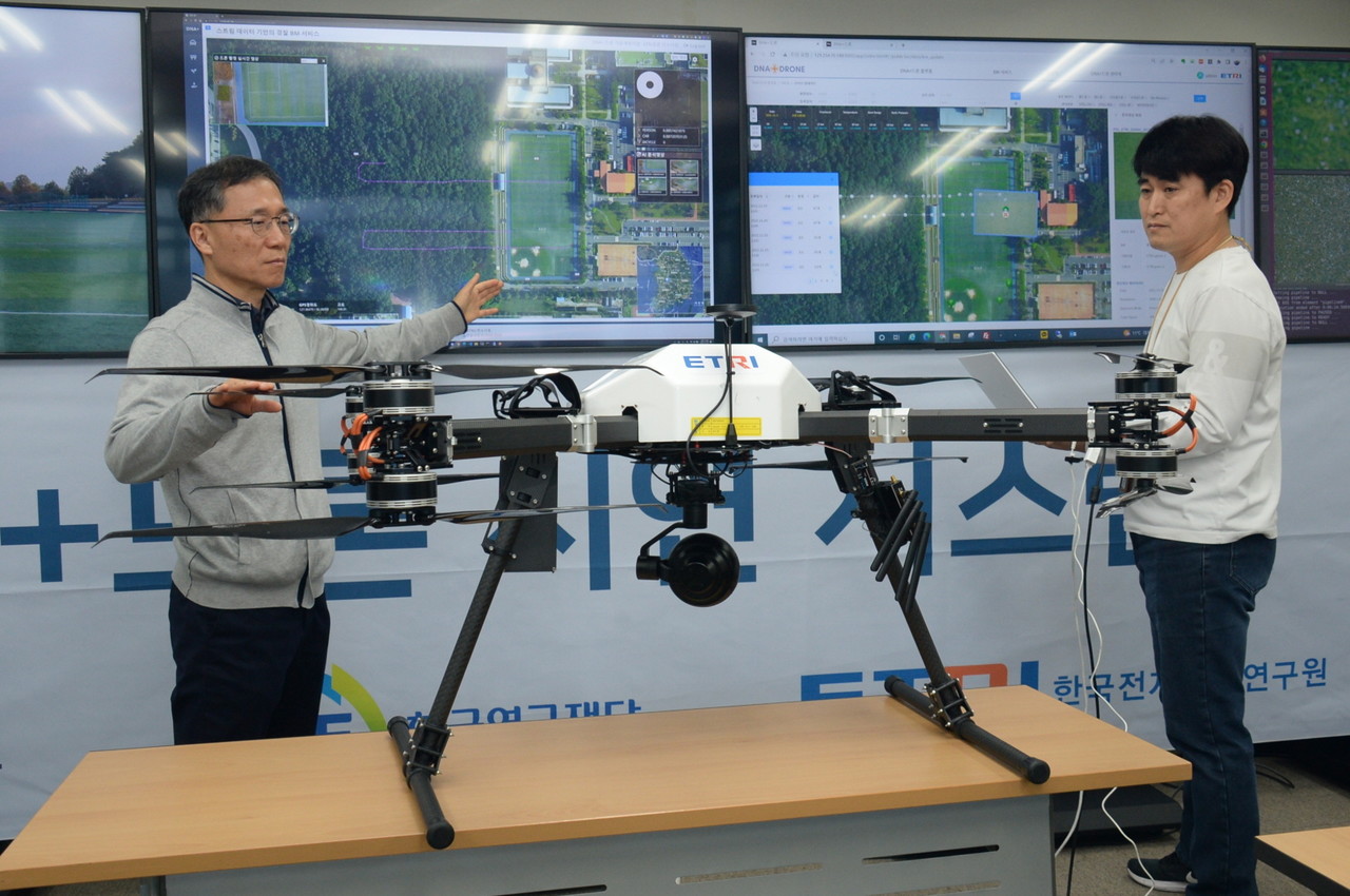 ETRI's DNA+ drone technology linking data, network, and artificial intelligence (Photo = ETRI)