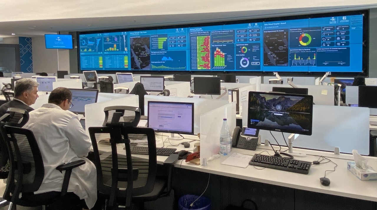 사우디아라비아 보건부 산하 세계 최대 규모의 가상병원 의료 현장. (사진=루닛)