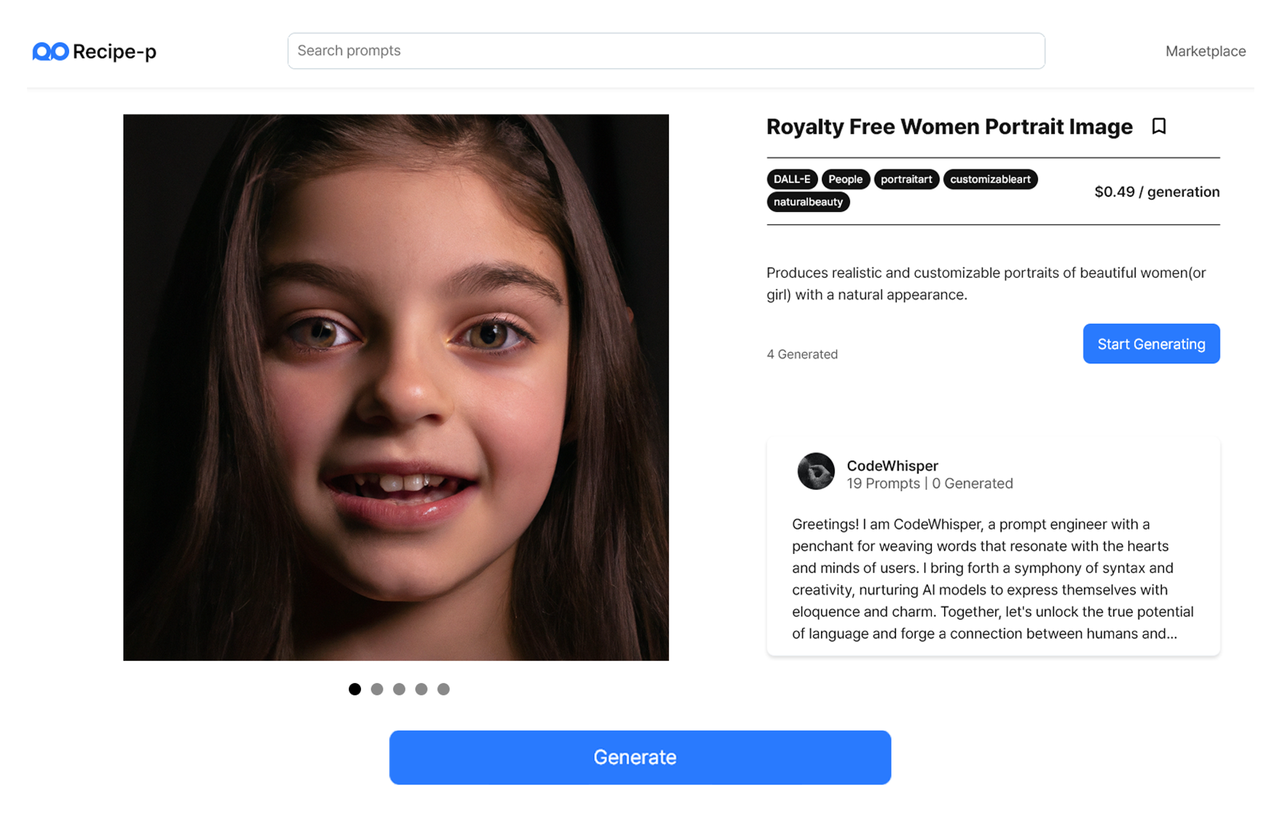 생성 AI 스톡 이미지 마켓 플레이스 레시피-p (사진=미러보드)
