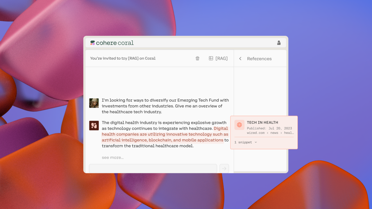 비즈니스 전문 챗봇 '코랄' (사진=코히어)