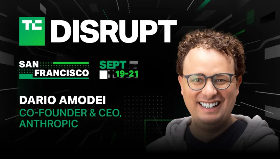 테크크런치 행사에 연사로 등장한 다리오 아모데이 앤트로픽 CEO (사진=테크크런치)