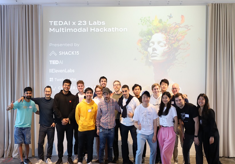 TED AI・트웰브랩스・일레븐랩스 개최, ‘멀티모달 해커톤’의 우승팀과 심사위원 (사진=트웰브랩스)