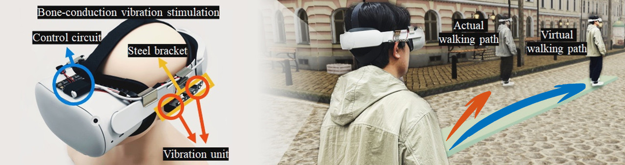 골전도 진동을 통한 가상현실 방향전환 보행 인터페이스 (사진=GIST)
