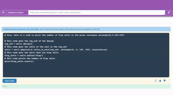 칩 설계용 소프트웨어를 작성하는 코드 생성기 (사진=엔비디아)