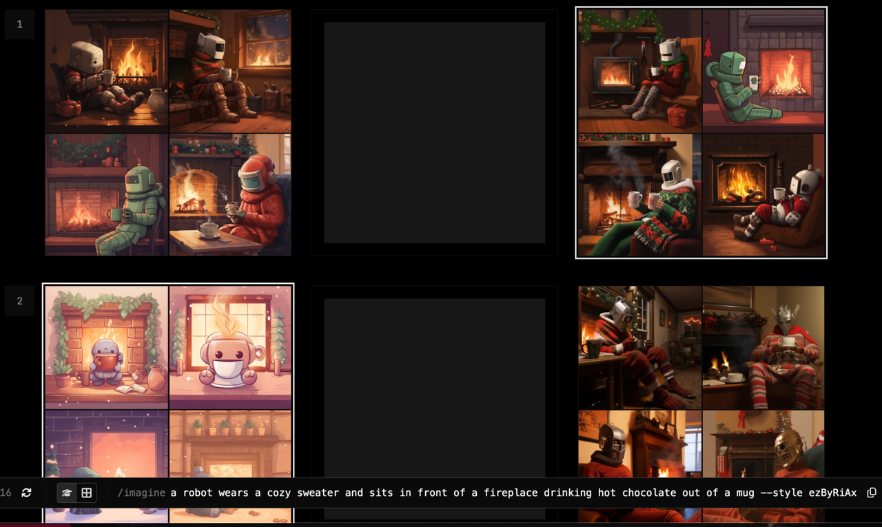 ‘한 번에 두 가지 스타일 비교’ 옵션 (사진=미드저니)