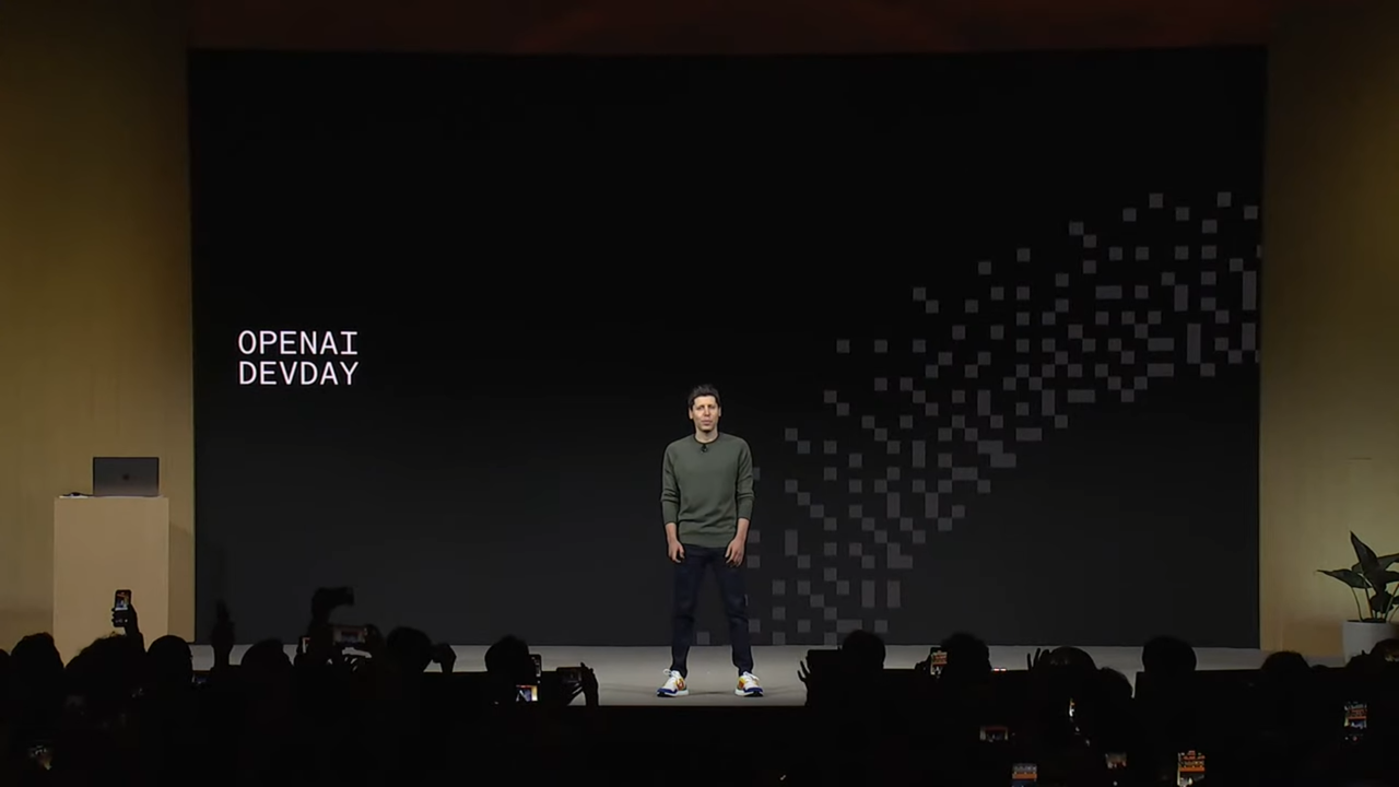 샘 알트먼 CEO가 데브데이 기조연설을 펼치고 있다. (사진=오픈AI)