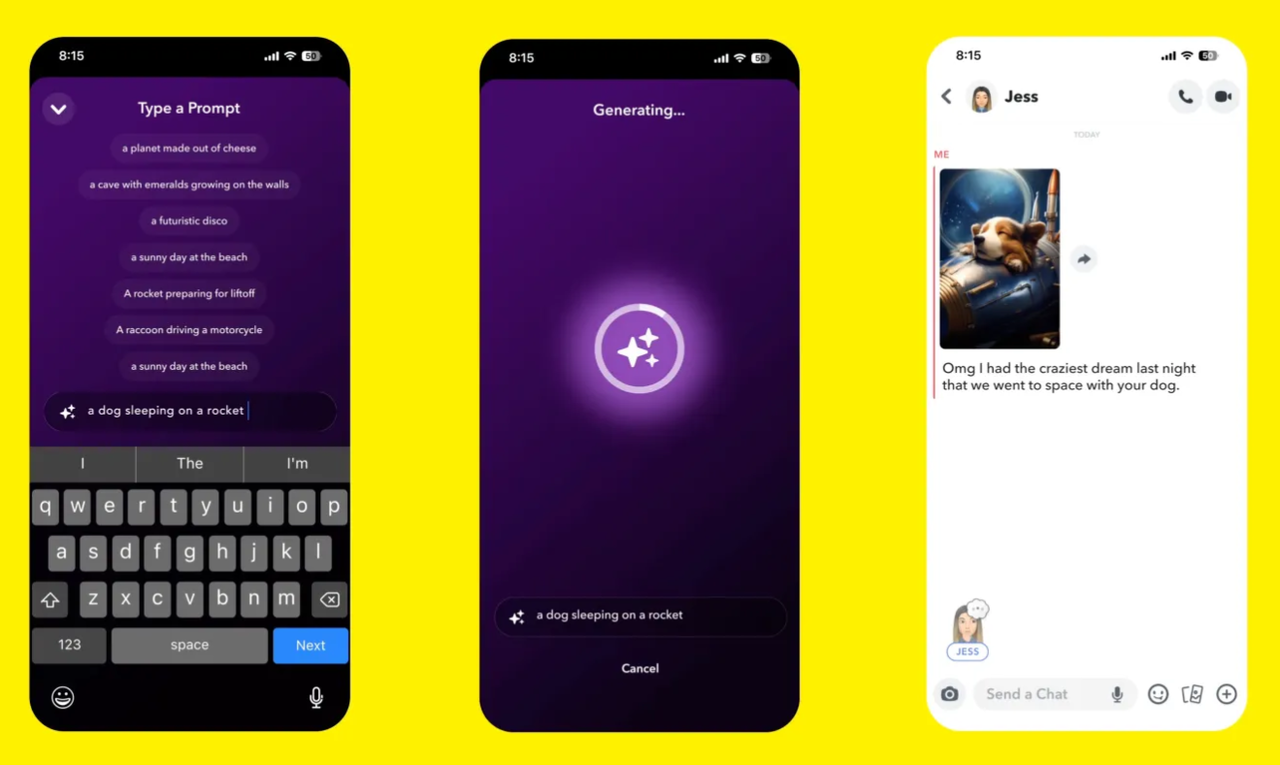 스냅챗 MY AI  이미지 생성 기능 (사진=스냅)