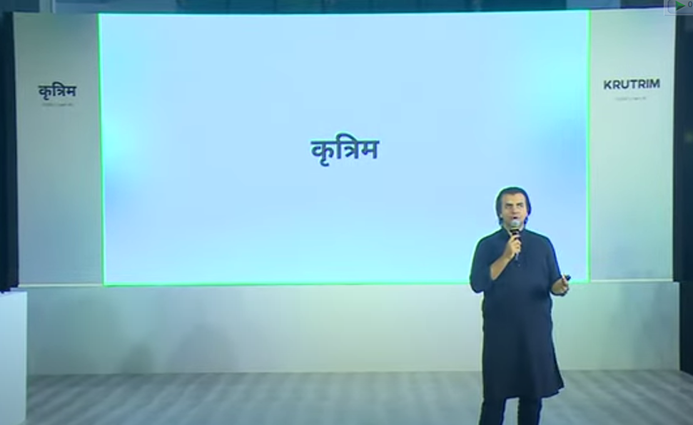 바비쉬 아가르왈 크루트림 CEO가 LLM 발표 행사를 진행하고 있다. (사진=유튜브 Ola 채널, Launching Krutrim: India's Own AI 캡처)