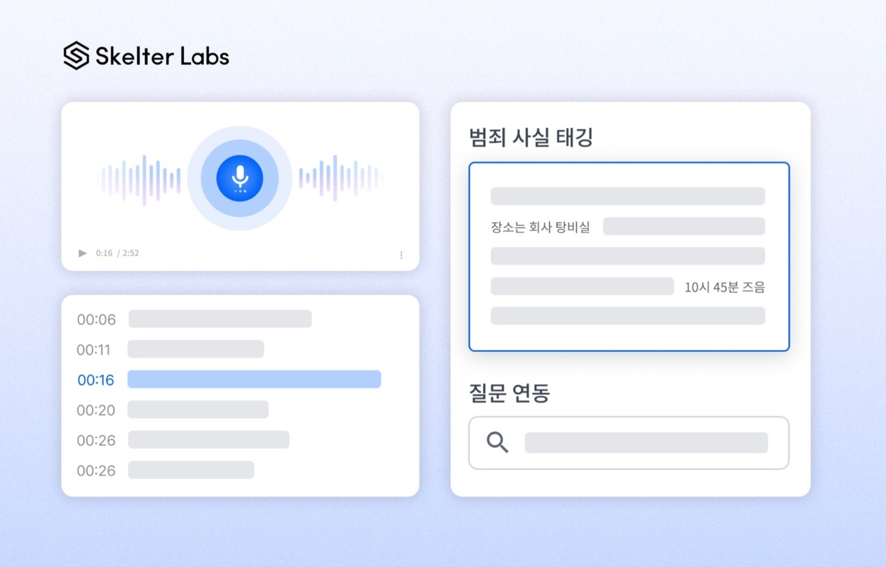 AI 음성인식 활용 조서 작성 시스템 예시 이미지 (사진=스켈터랩스)