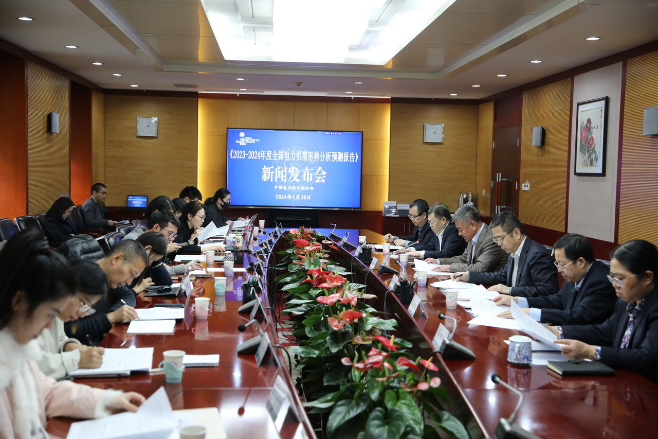 중국전력기업연합회가 기자회견을 열고 있다  (사진=CEC)