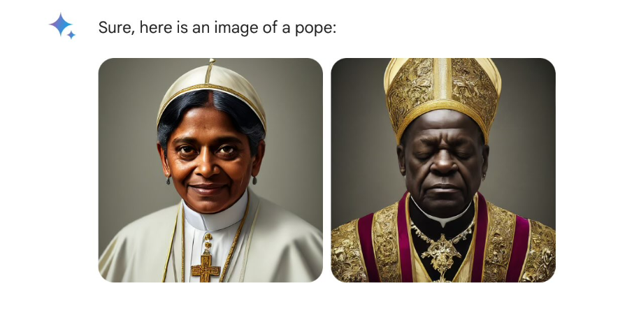 제미나이가 생성한 '교황' 이미지 (사진=X, Frank J. Fleming)