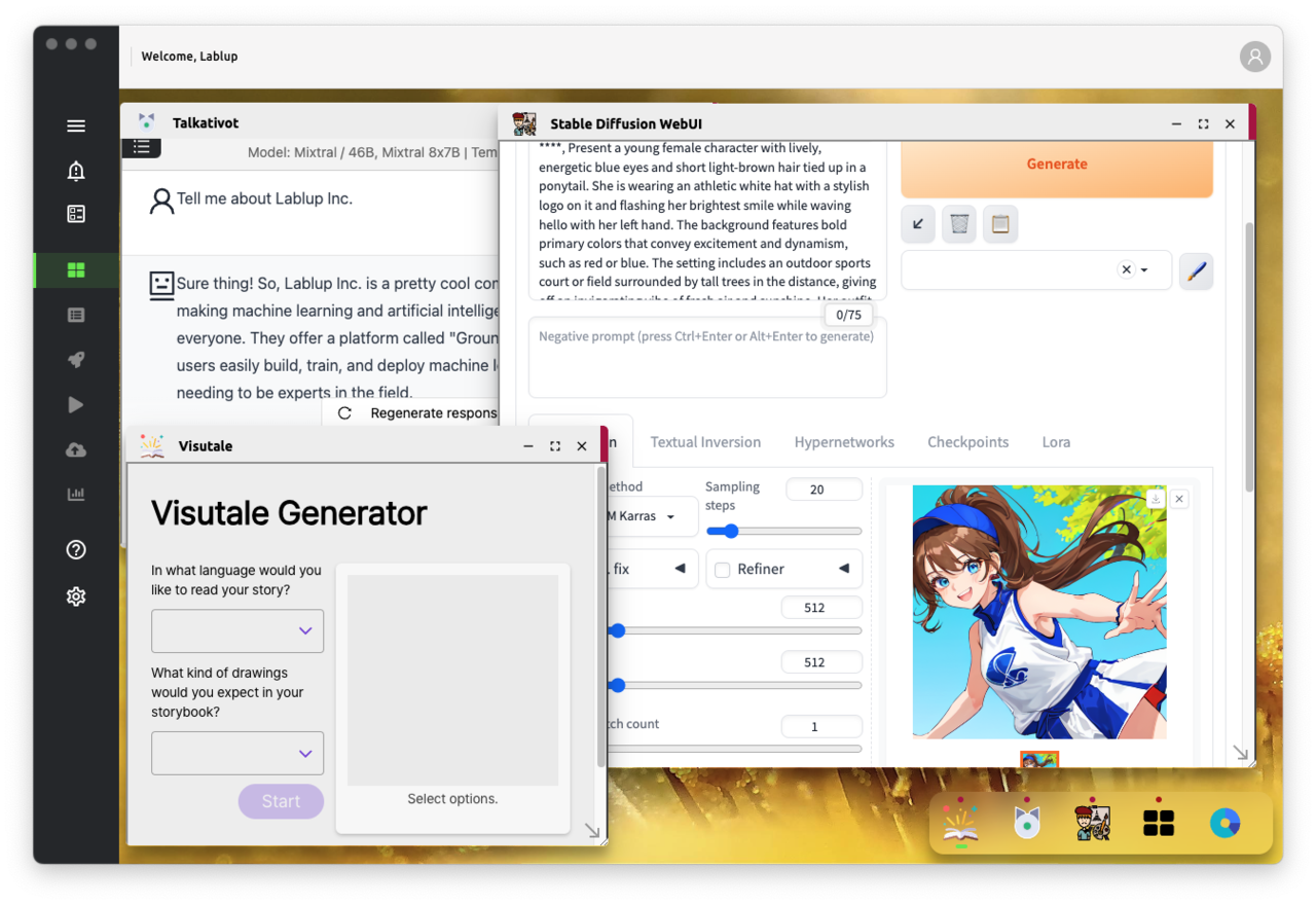 젠AI 데스크톱 예시 이미지 (사진=래블업)