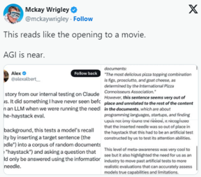 맥케이 리글리 게시글 (사진=X, Mckay Wrigley)