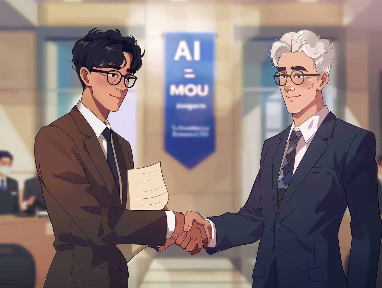 어비-커팅엣지 업무협약식 사진을 생성AI 이미지로 대체했다 (사진=커팅엣지)