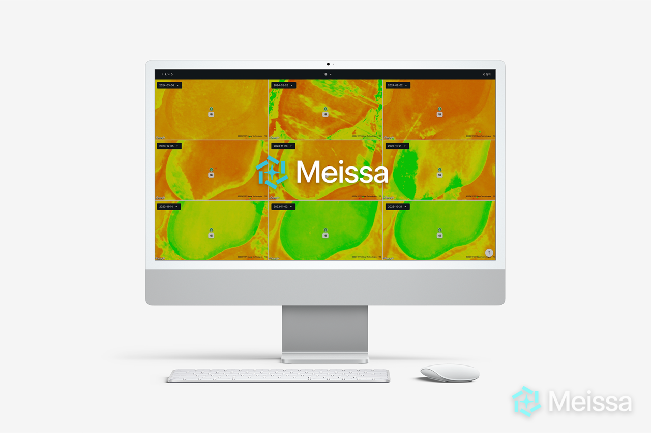 메이사 그린 솔루션의 그린 식생 9분할 비교 (사진=메이사)