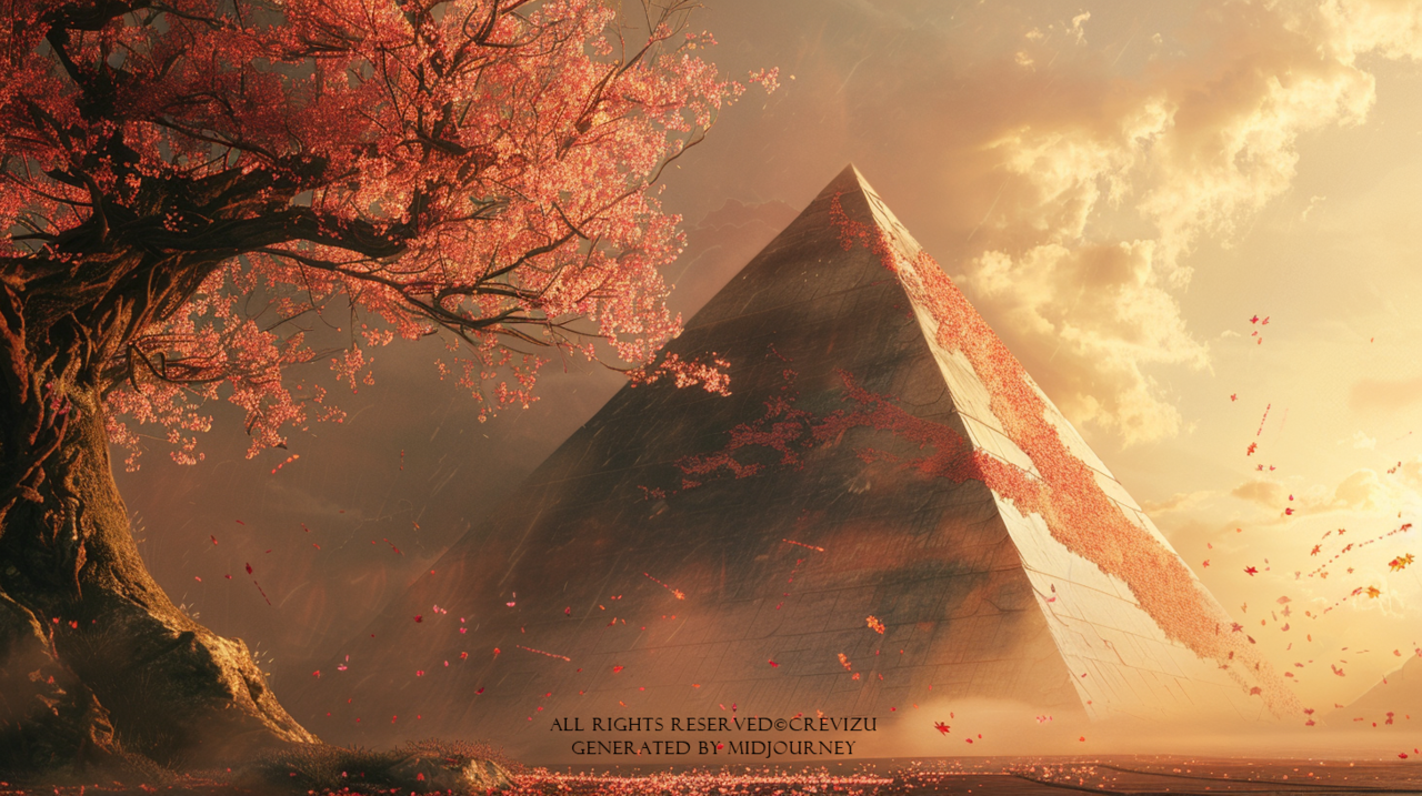  pyramid, cherry blossom forest, lightning, fall petals, scratche (사진=크레비쥬)