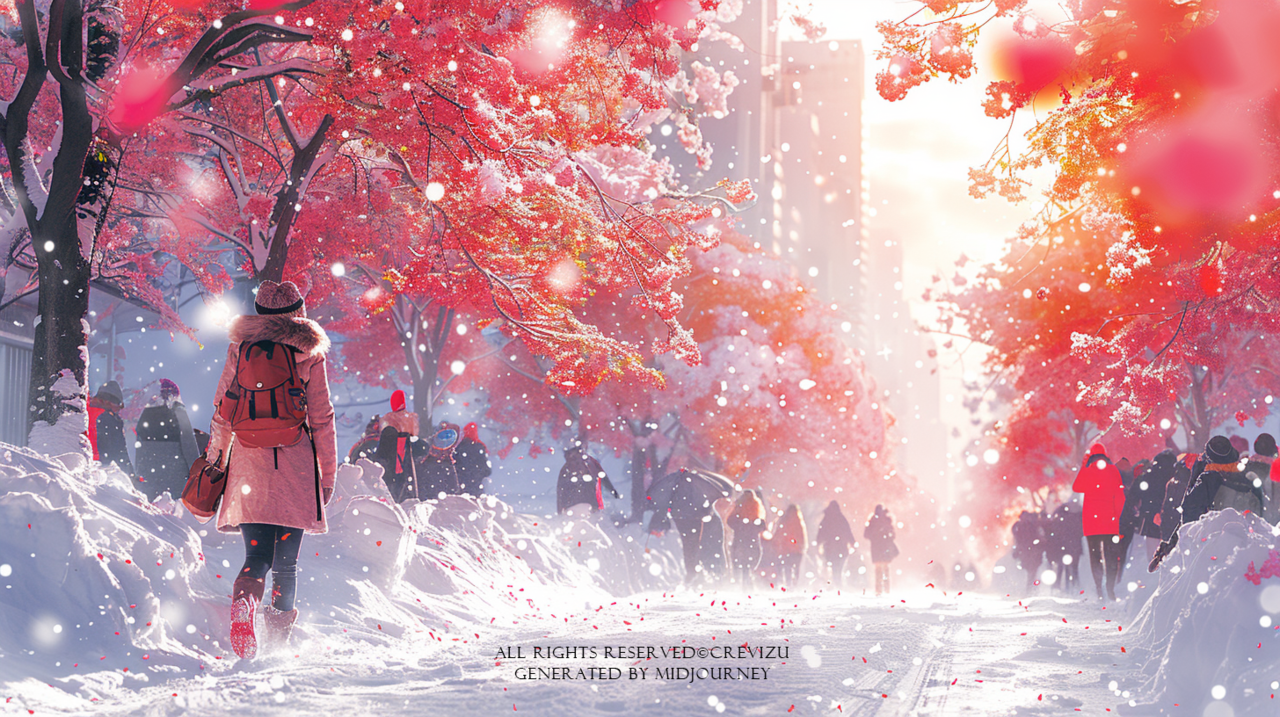 pop art, full body, snowy, bright color, global illustration (사진=크레비쥬)