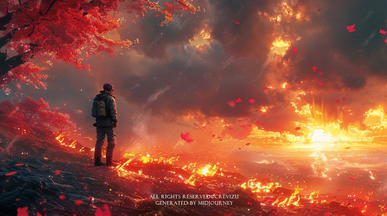 an explorer, full body, manga, style of alberto mielgo, lava, umbrella, colorful, scratched, global illustration (사진=크레비쥬)